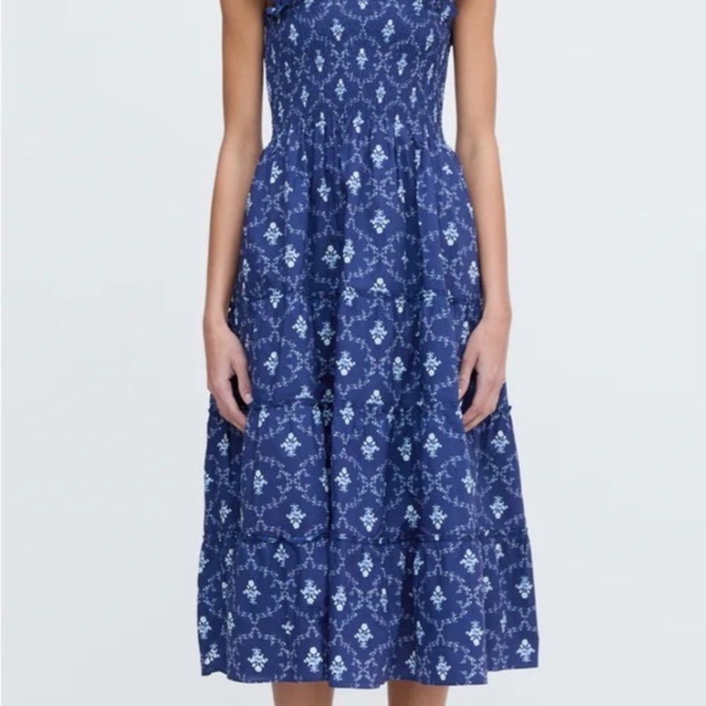 Hill House Ellie Nap Dress Navy Trellis